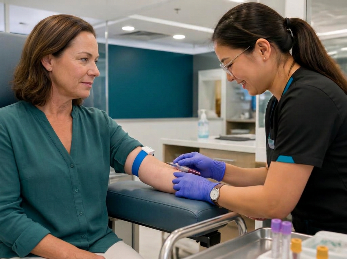 Patient having a blood test collected