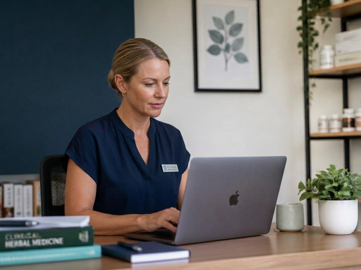 Practitioner ordering tests on a laptop