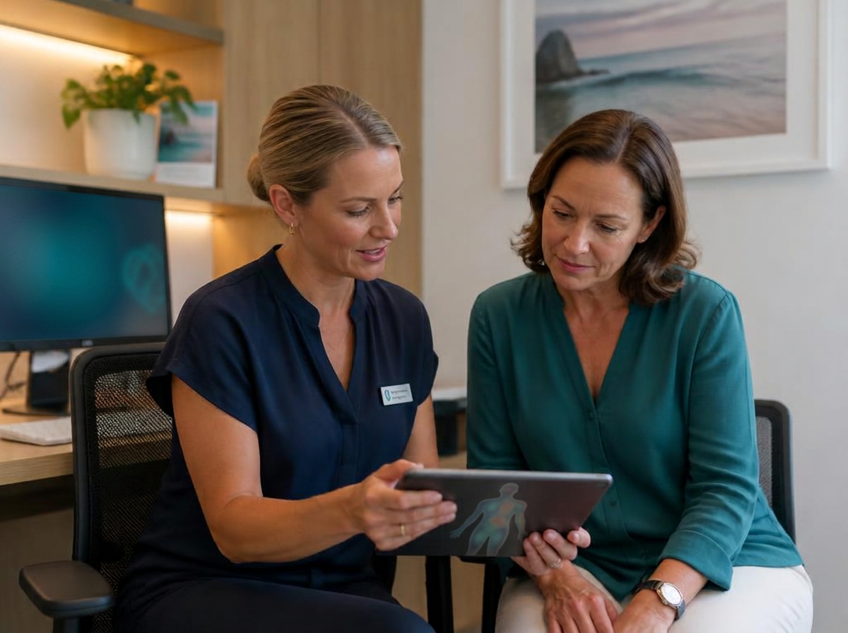 Practitioner reviewing results with a patient
